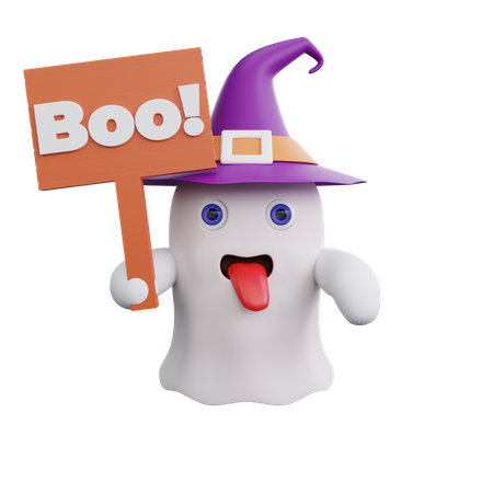 Fantasma com mensagem boo  3D Icon