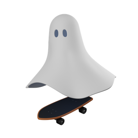 Fantasma com skate  3D Icon