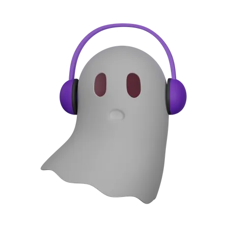 Fantasma con auriculares  3D Icon
