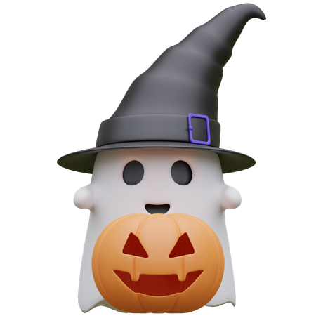 Fantasma con calabaza  3D Icon