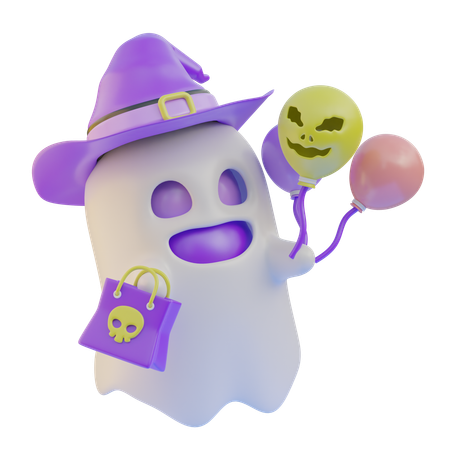 Fantasma con globo  3D Icon