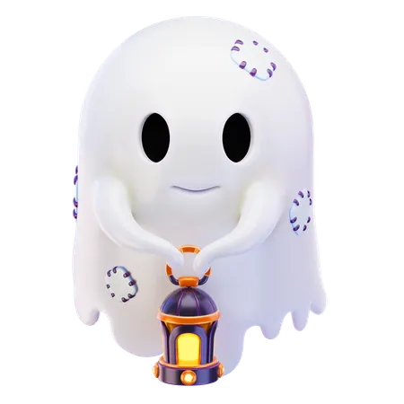 Fantasma con linterna  3D Icon