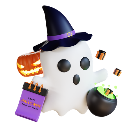 Fantasma con poción  3D Illustration