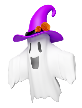 Fantasma con sombrero de bruja  3D Icon