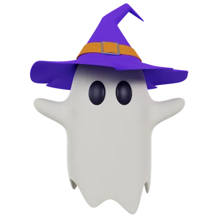 Fantasma de Halloween com boné  3D Icon