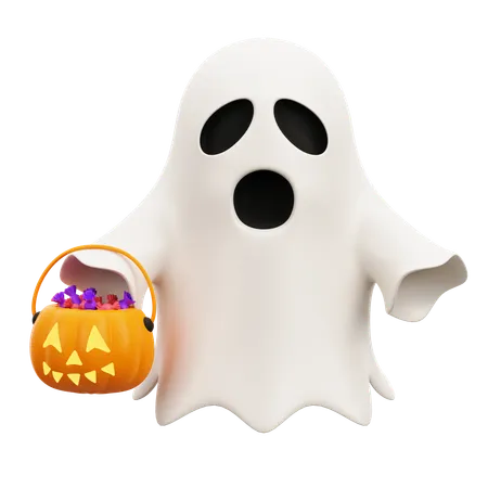 Fantasma de halloween con dulces  3D Icon