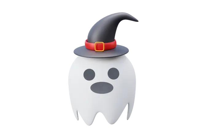 Fantasma de halloween con sombrero  3D Icon