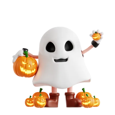 Fantasma diga olá  3D Illustration