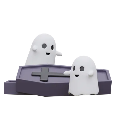 Icone 3 D Do Fantasma Do Dia De Halloween 3D Icon