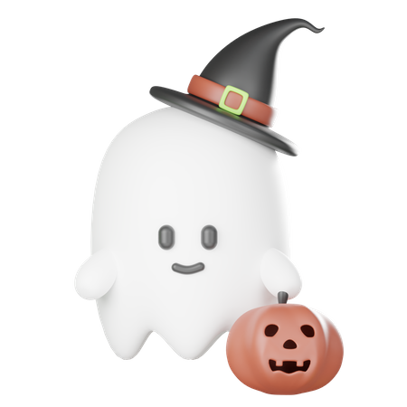 Fantasma e abóbora  3D Icon