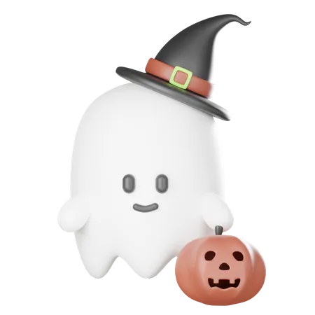 Fantasma e abóbora  3D Icon