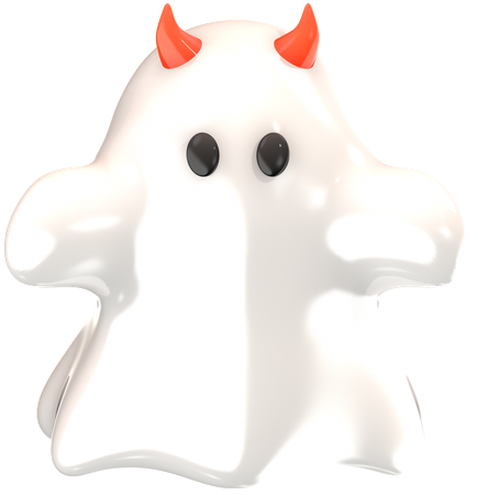 Fantasma fofo com chifres  3D Icon