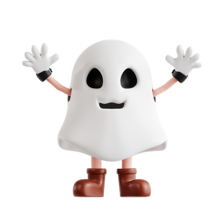 Fantasma levanta ambas manos  3D Illustration