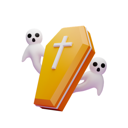 Fantasma saindo do caixão  3D Icon