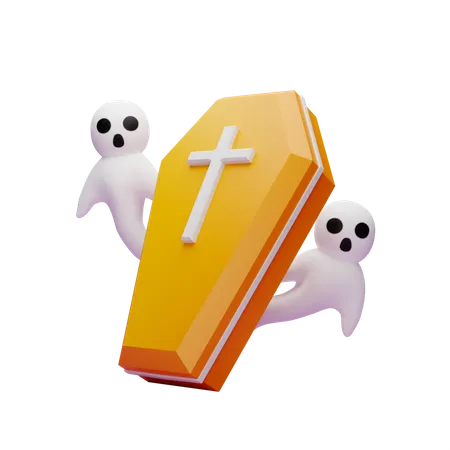 Fantasma saindo do caixão  3D Icon