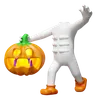 fantasma sosteniendo cabeza de calabaza