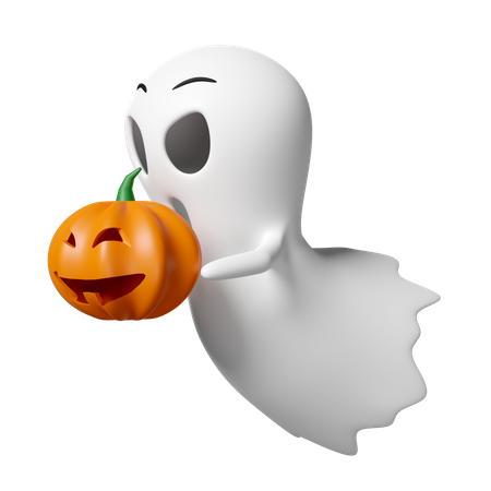 Fantasma sosteniendo calabaza  3D Icon