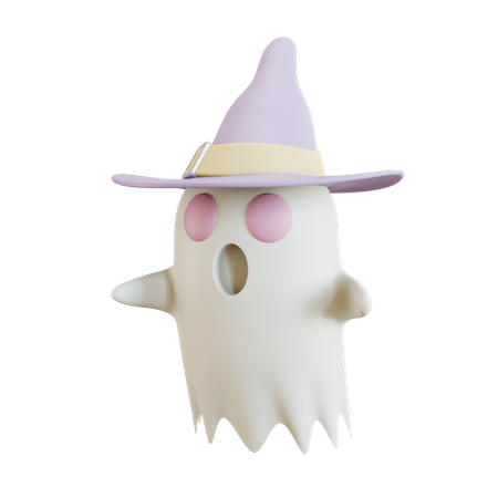 Fantasma usando chapéu de bruxa  3D Icon