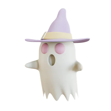 Fantasma usando chapéu de bruxa  3D Icon