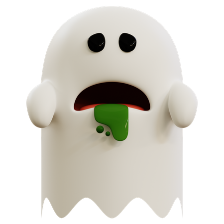 Emoji fantasma vomitando  3D Icon