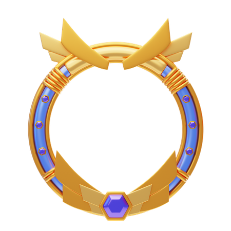 Fantasy Frame Covered In Gold Color  3D Icon