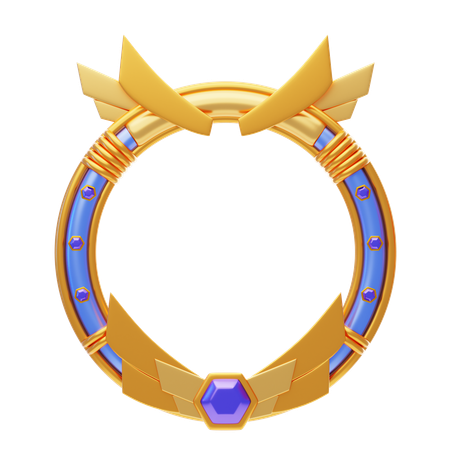 Fantasy Frame Covered In Gold Color  3D Icon