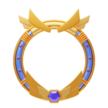 Fantasy Frame Covered In Gold Color  3D Icon