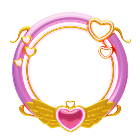 Fantasy Frame Pink With The One With The Golden Tail  3D Icon