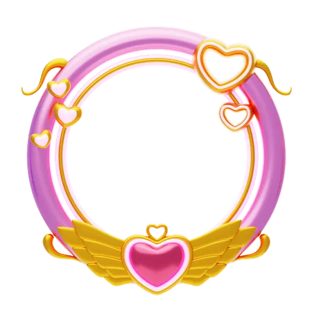 Fantasy Frame Pink With The One With The Golden Tail  3D Icon