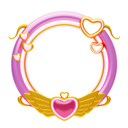 Fantasy Frame Pink With The One With The Golden Tail  3D Icon