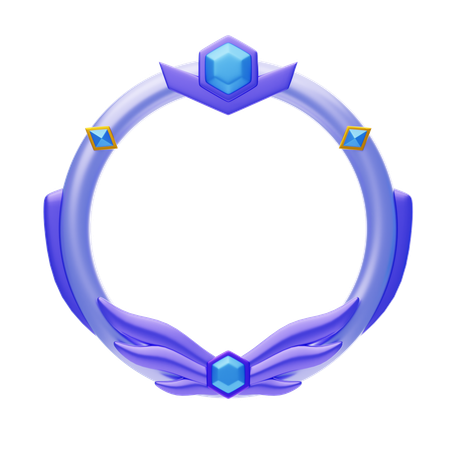 Fantasy Frame With Blue Diamonds  3D Icon