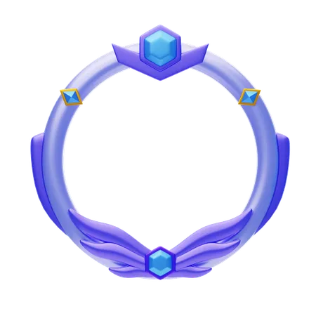 Fantasy Frame With Blue Diamonds  3D Icon