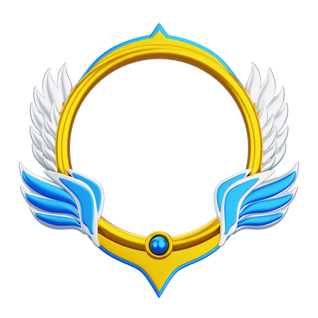 Fantasy Frame With Double Wings  3D Icon