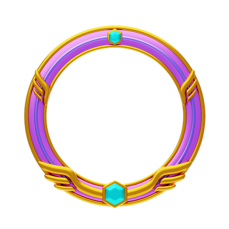 Fantasy Frame With Gold Details  3D Icon