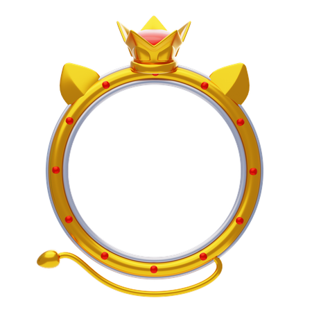 Fantasy Frame With Gold Tail And Ring  3D Icon