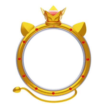 Fantasy Frame With Gold Tail And Ring  3D Icon