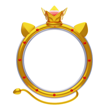 Fantasy Frame With Gold Tail And Ring  3D Icon