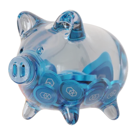 Fantom (FTM) Sparschwein aus klarem Glas  3D Icon