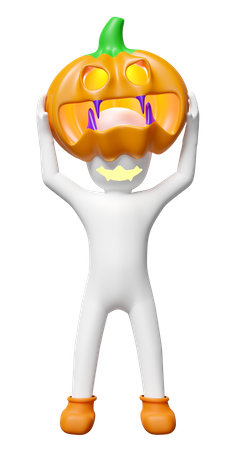 Fantôme avec masque de citrouille  3D Icon