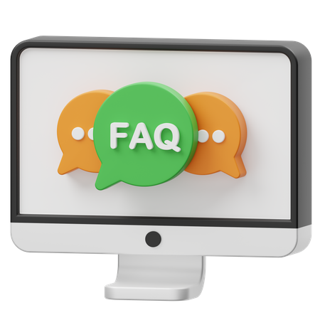 Faq Computer  3D Icon