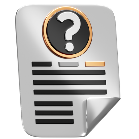 Faq Document  3D Icon