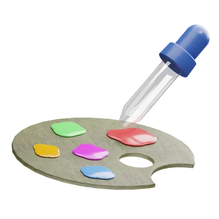 Farbpalette mit Pipette  3D Illustration