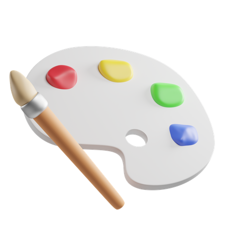 Farbpalette und Pinsel  3D Icon