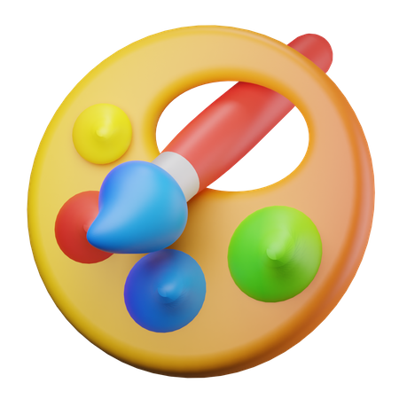 Farbpalette und Pinsel  3D Icon