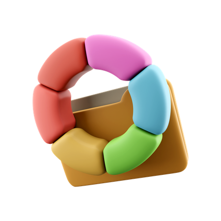 Farbrad mit Ordner  3D Icon