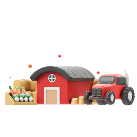 Farm And Grain Barn  3D Icon