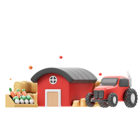 Farm And Grain Barn  3D Icon
