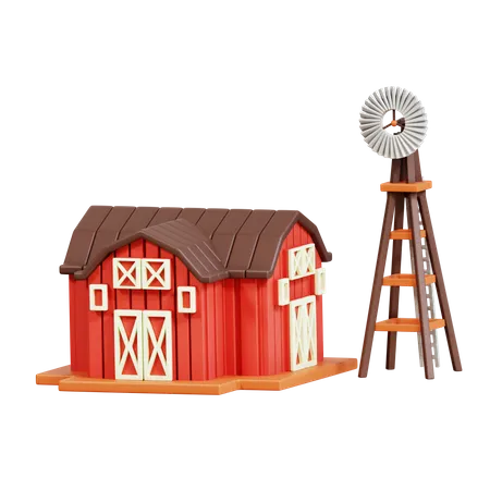 Farm Barn  3D Icon