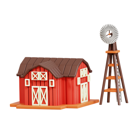 Farm Barn  3D Icon