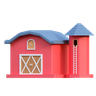 farm barn home emoji 3d